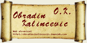 Obradin Kalinčević vizit kartica